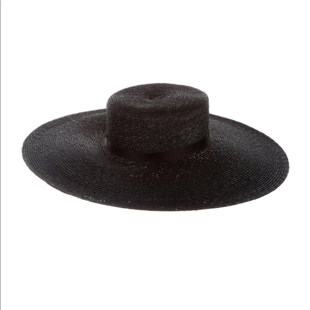 Chanel 2020 straw wide brim hat black NWT - Picture 3 of 13